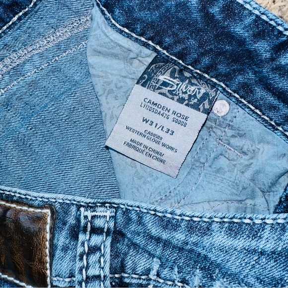 Silver Jeans Stylish Blue Denim Skinny Jeans Distressed 31 X 33 Women’s - Picture 12 of 12